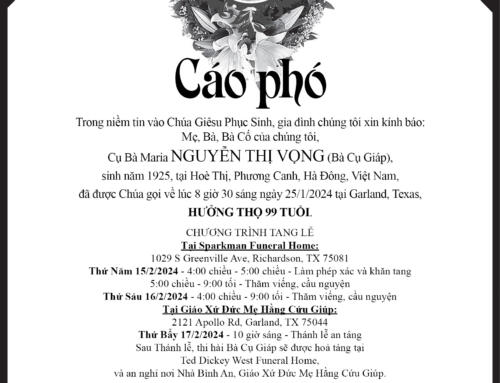 Cụ Bà Maria Nguyễn Thị Vọng