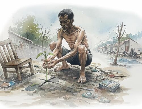 Mầm xanh dưới bùn non