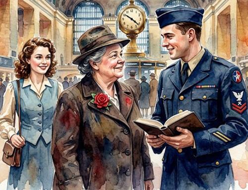 Cô gái cài bông hồng trên áo